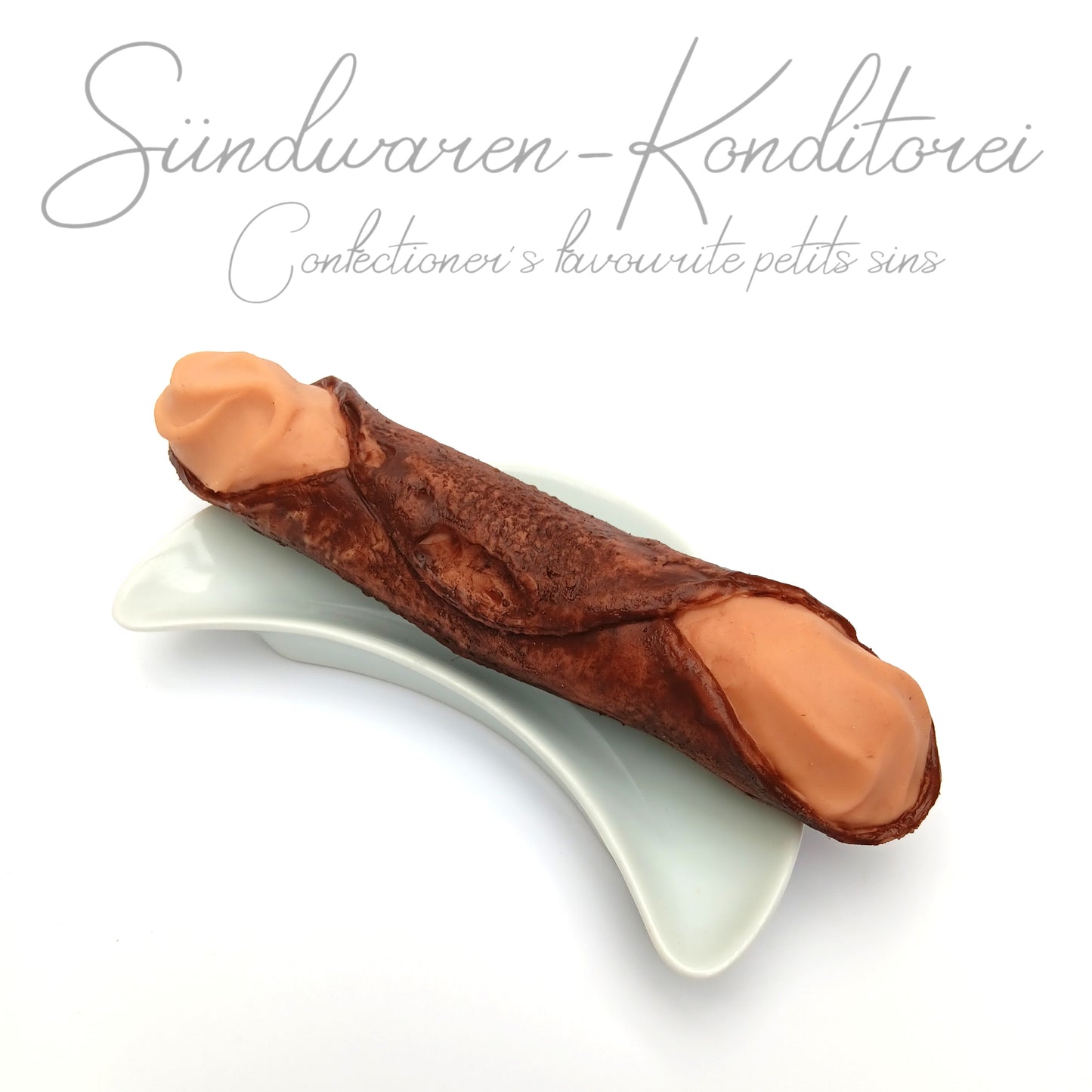 Schoko-Cannolo - handgefertigter Silikondildo in der sizilianischen Leckereivariante