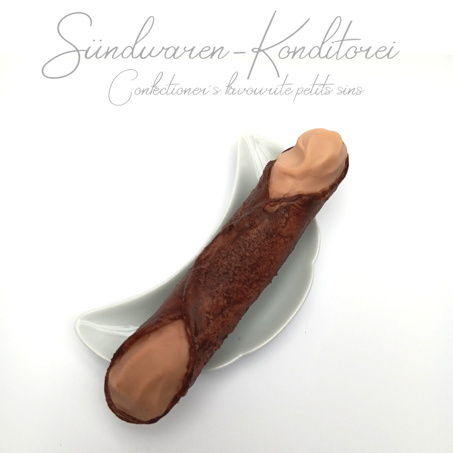 Schoko-Cannolo - handgefertigter Silikondildo in der sizilianischen Leckereivariante Sündwaren-Konditorei