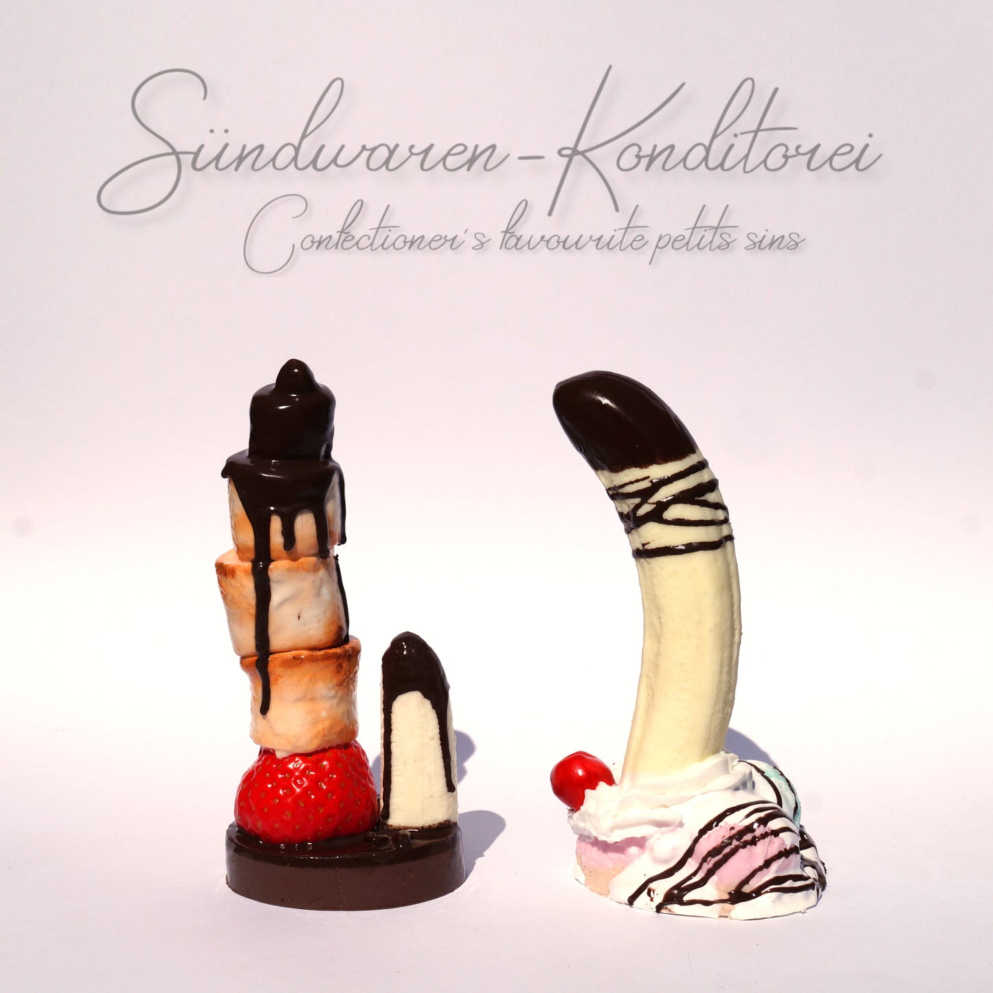 marshmallowdildo mit bananensplitdildo von suendwaren konditorei
