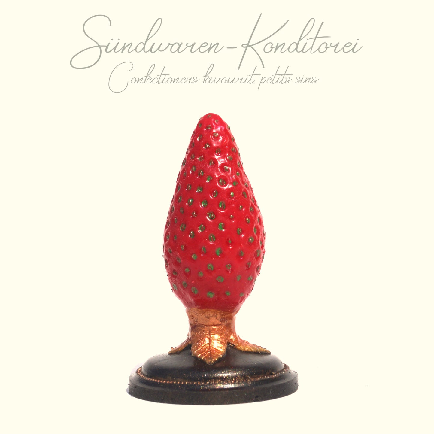 Erdbeer-Popostecker bronze-gold - Detailansicht - Sündwaren-Konditorei