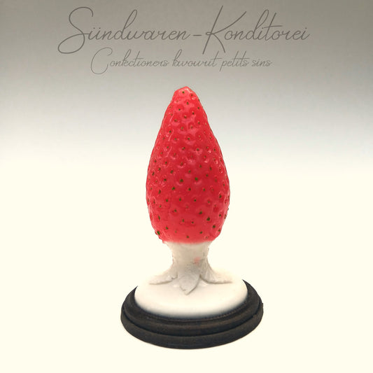 Erdbeer-Popostecker weiß-braun - Handgefertigt aus Platinsilikon - Sündwaren-Konditorei