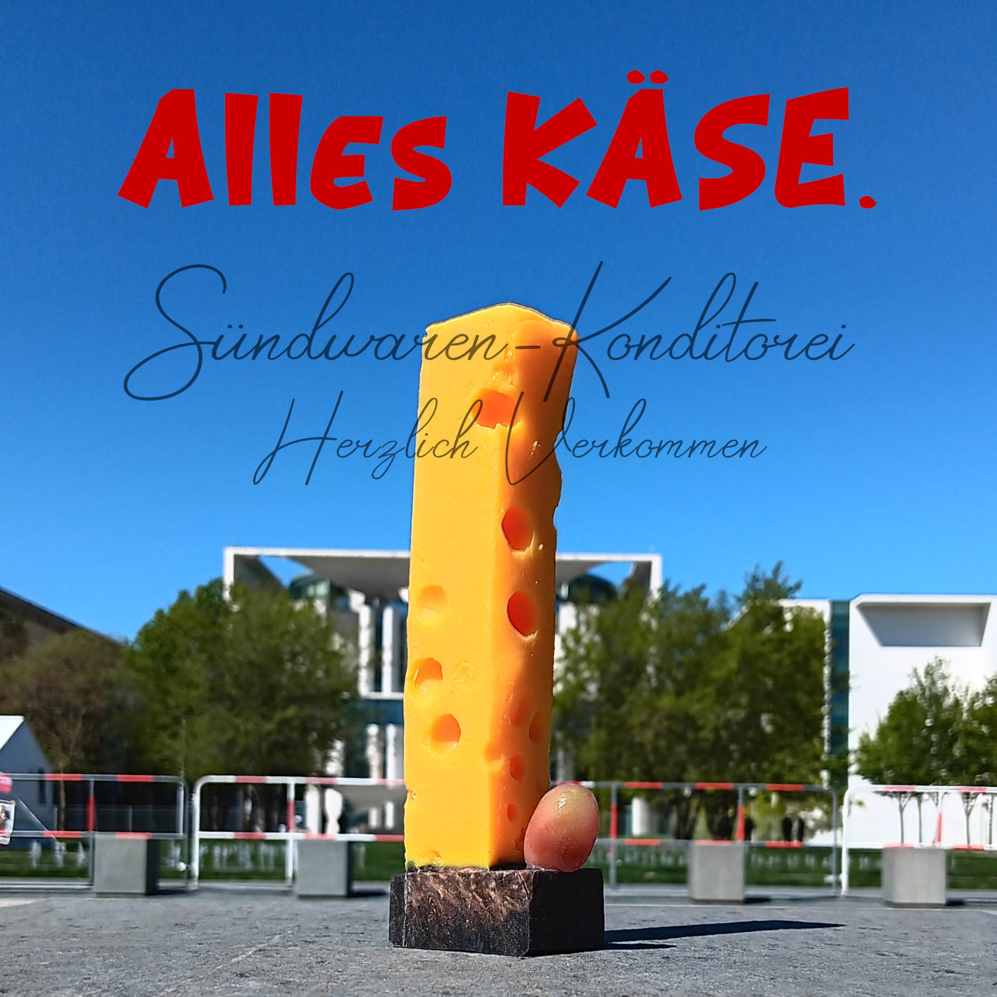 Käse Klotz Dildo - Gesamtansicht handgefertigtes Platinsilikon - Sündwaren-Konditore