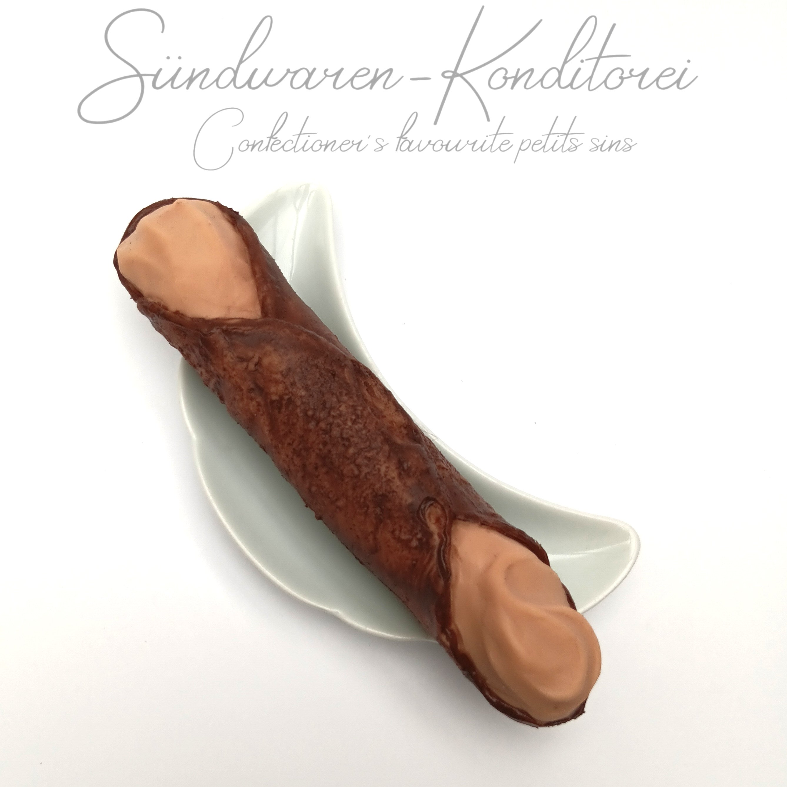 Schoko-Cannolo - handgefertigter Silikondildo in der sizilianischen Leckereivariante Sündwaren-Konditorei
