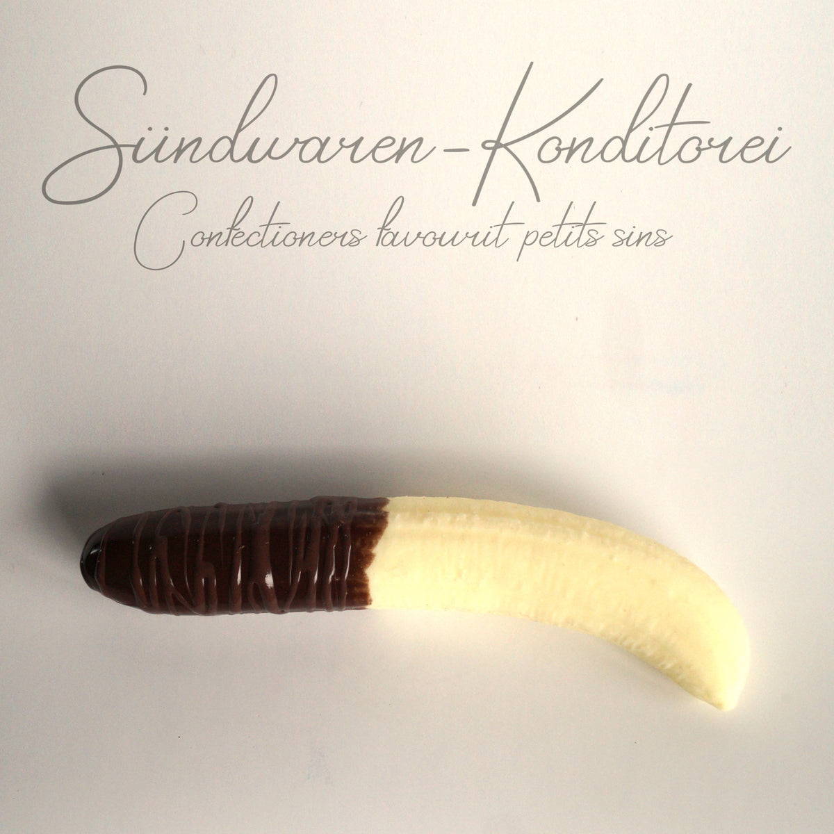 Große Banane Silikondildo – Größenvergleich, Sündwaren-Konditorei Manufaktur