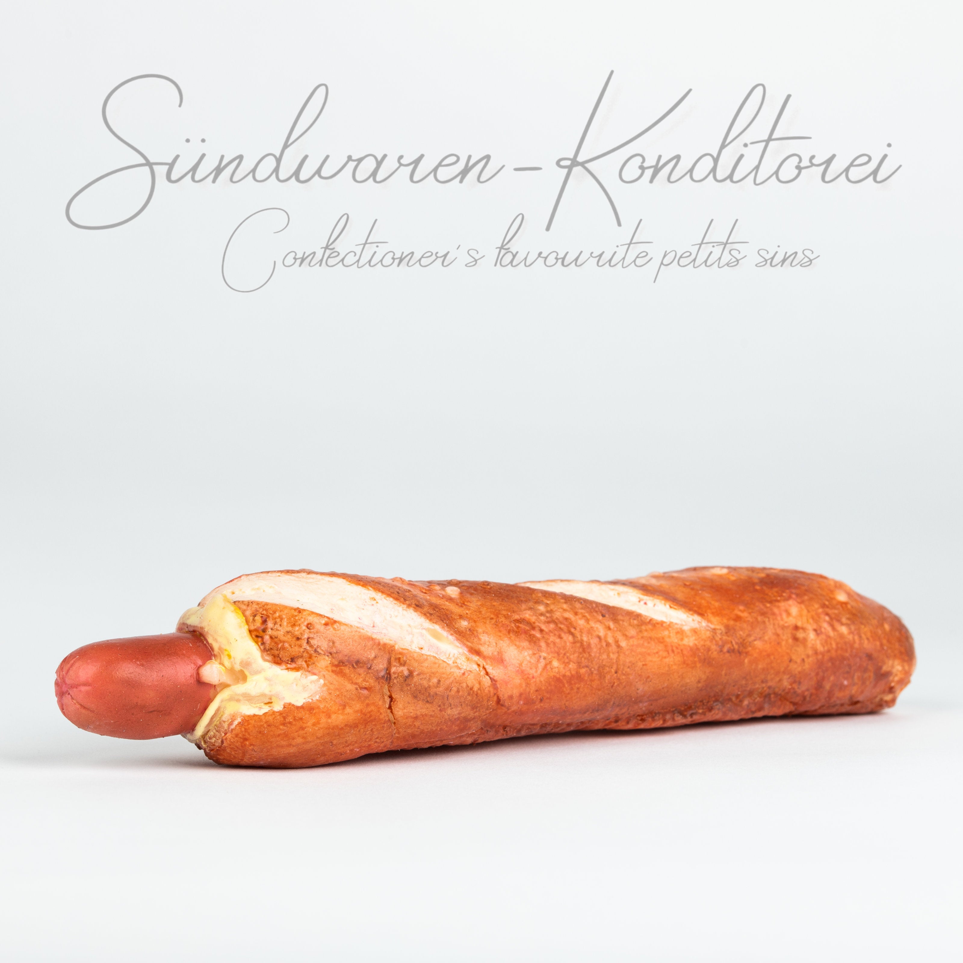 Premium Ketwurst aus Platinsilikon - Nahaufnahme der Laugenstange
