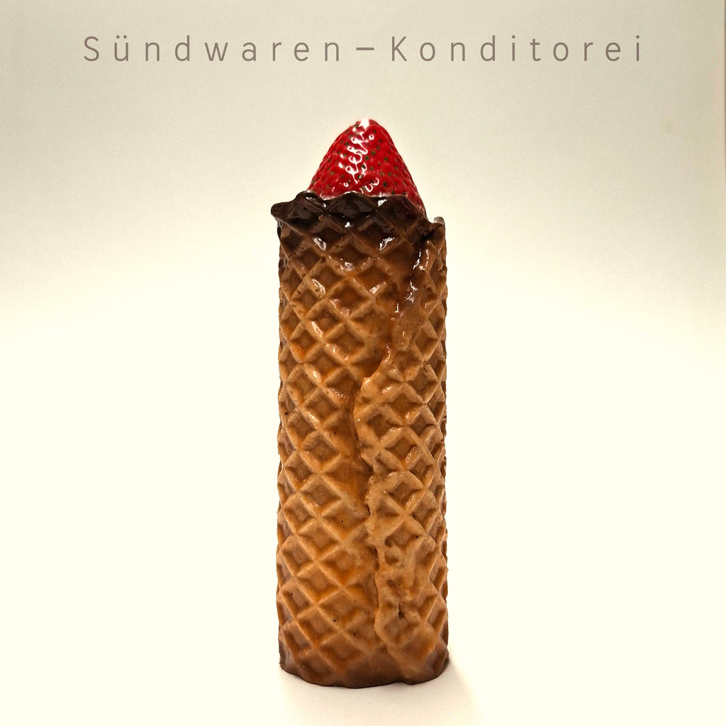 Waffeltürmchen Pullerstulpe - handgefertigte Penisvergrößerung aus Platinsilikon Sündwaren-Konditorei