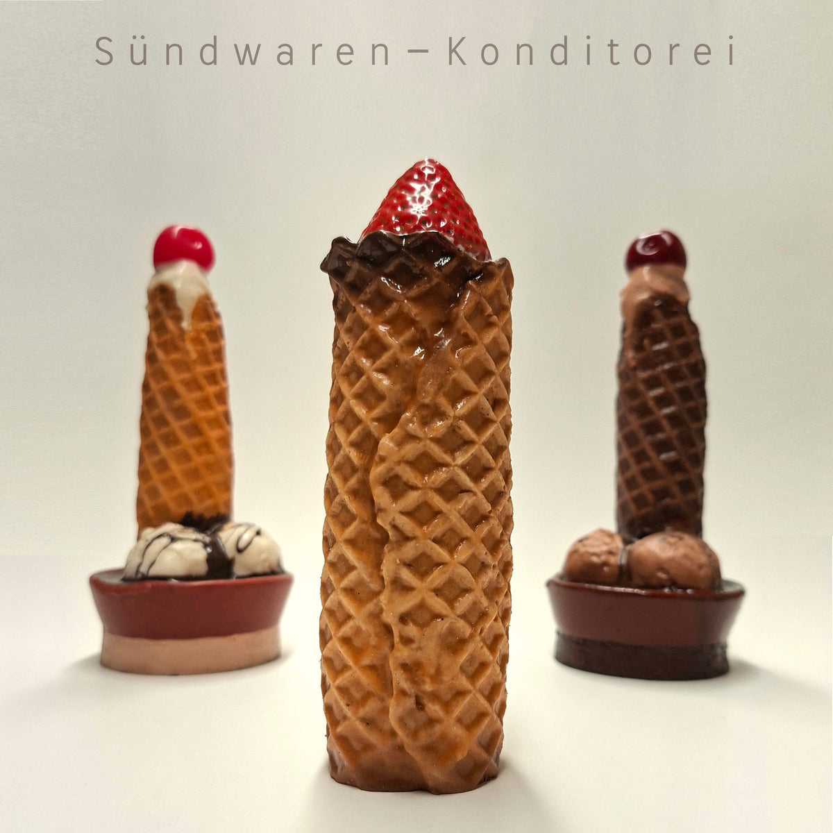 Waffeltürmchen Pullerstulpe - handgefertigte Penisvergrößerung aus Platinsilikon Sündwaren-Konditorei