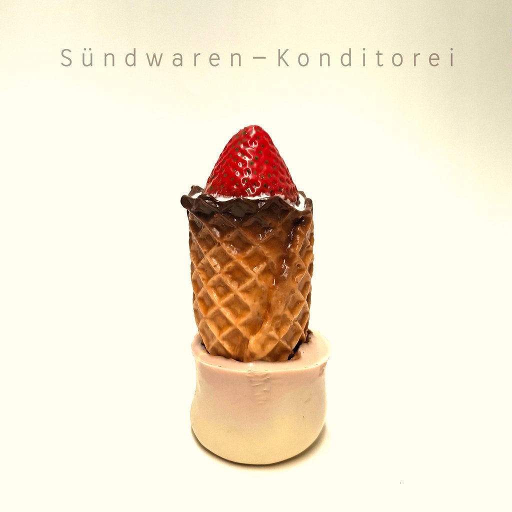 Waffeltürmchen Pullerstulpe - handgefertigte Penisvergrößerung aus Platinsilikon Sündwaren-Konditorei