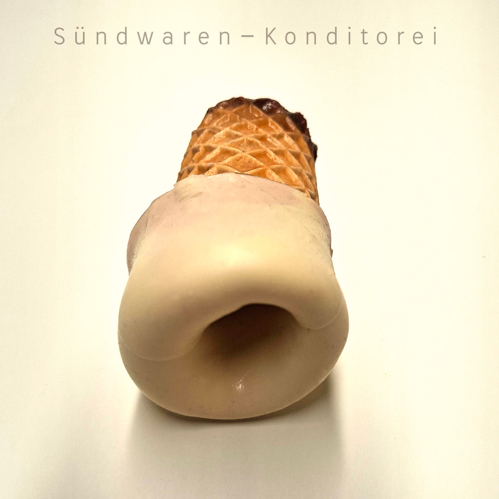 Waffeltürmchen Pullerstulpe - handgefertigte Penisvergrößerung aus Platinsilikon Sündwaren-Konditorei