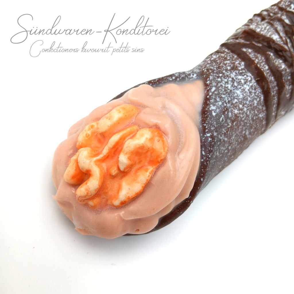 Wallnuss Cannolo Silikondildo – Nahaufnahme Basis, 100% Platinsilikon