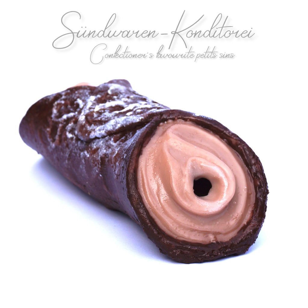 Schoko-Cannolo Stroker - Detailansicht Innenstruktur - Sündwaren-Konditorei