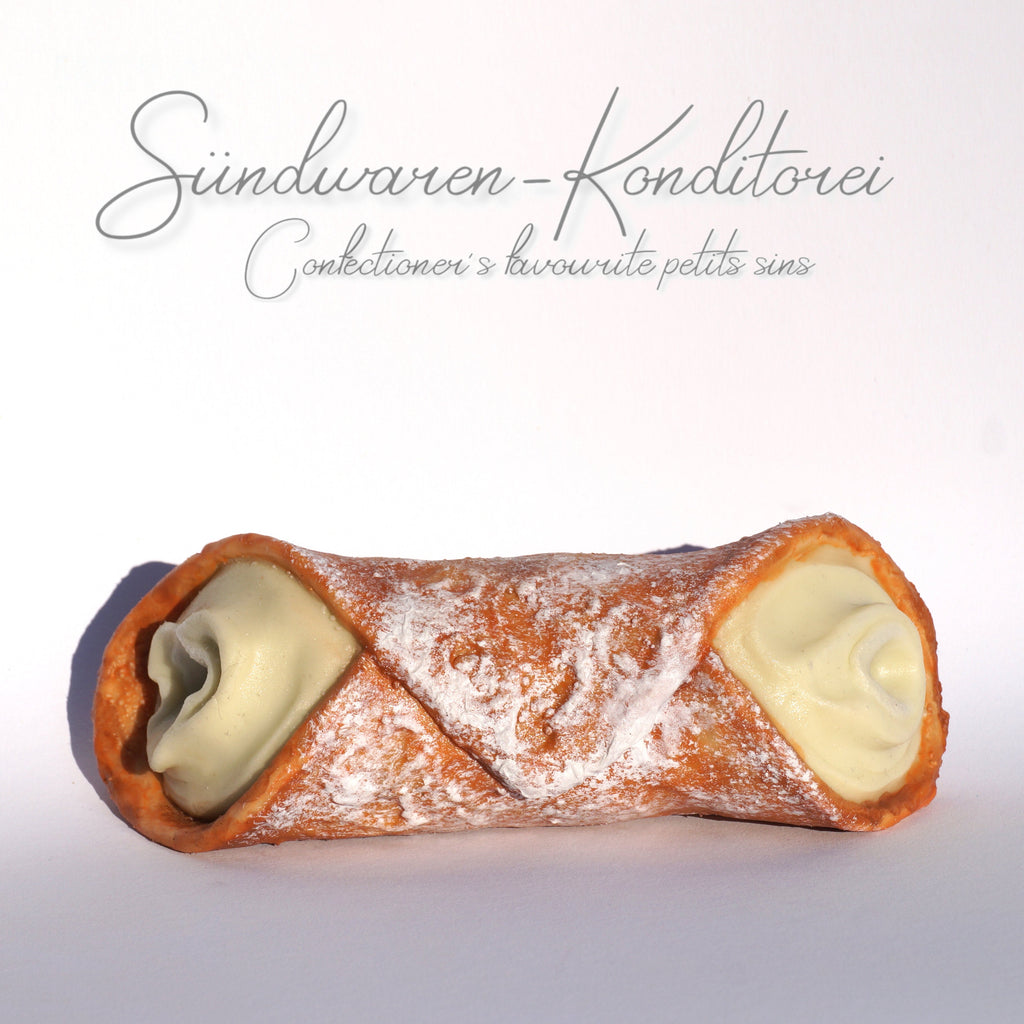 Cannolo Pistacchio - Nahaufnahme Textur - Sündwaren-Konditorei
