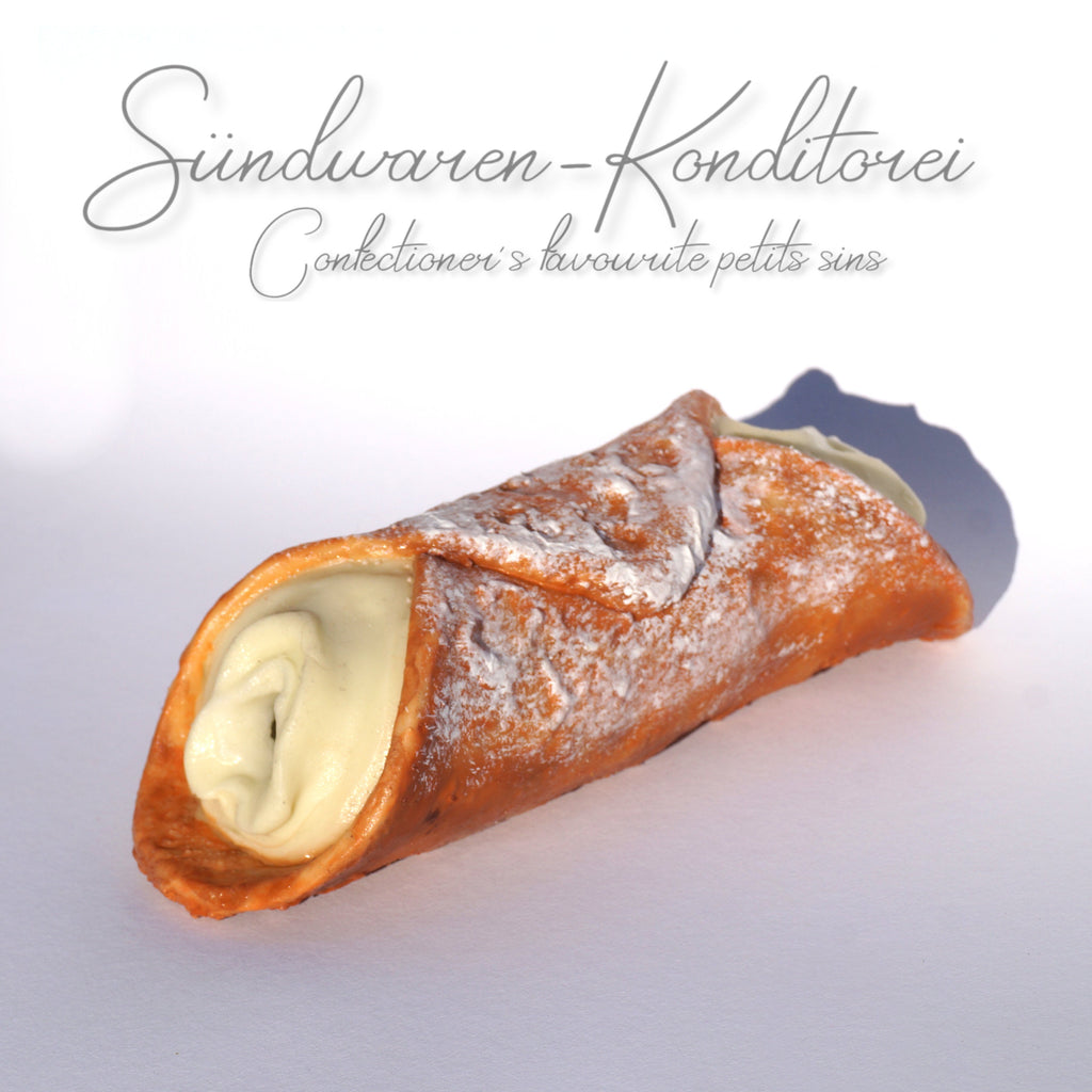 Pistacchio Cannolo - Detailansicht der Pistazien-Creme - Sündwaren-Konditorei
