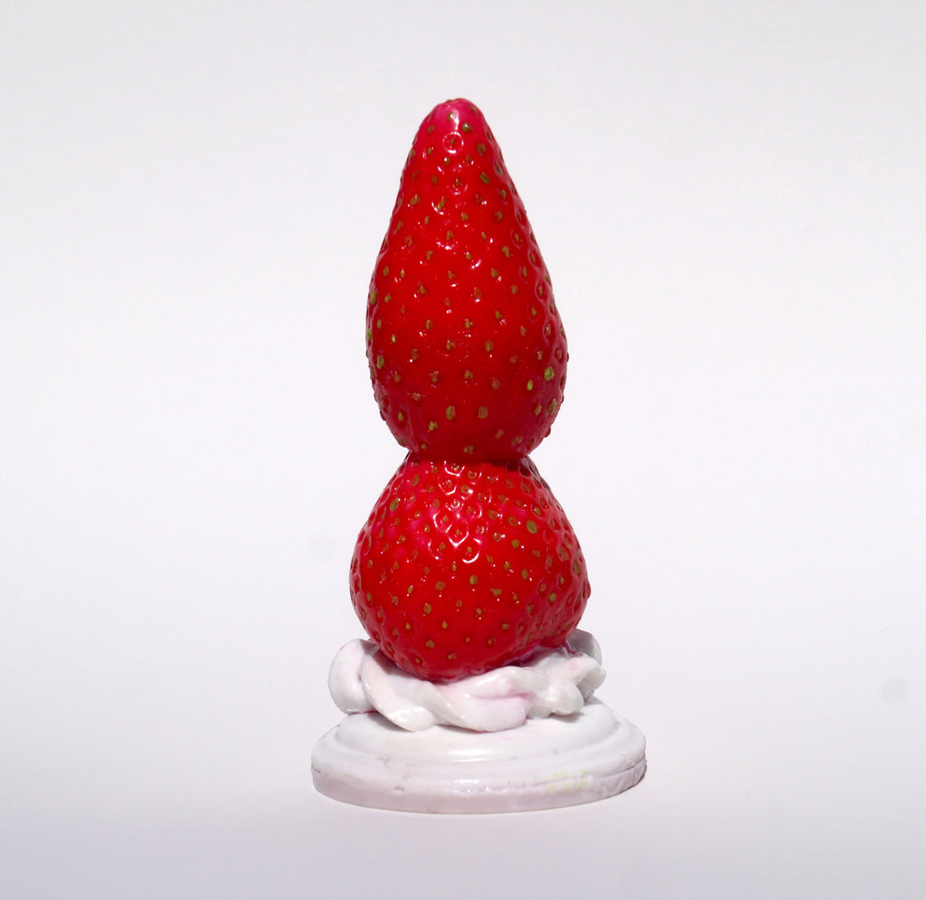 strawberry plug dildo handpainted
