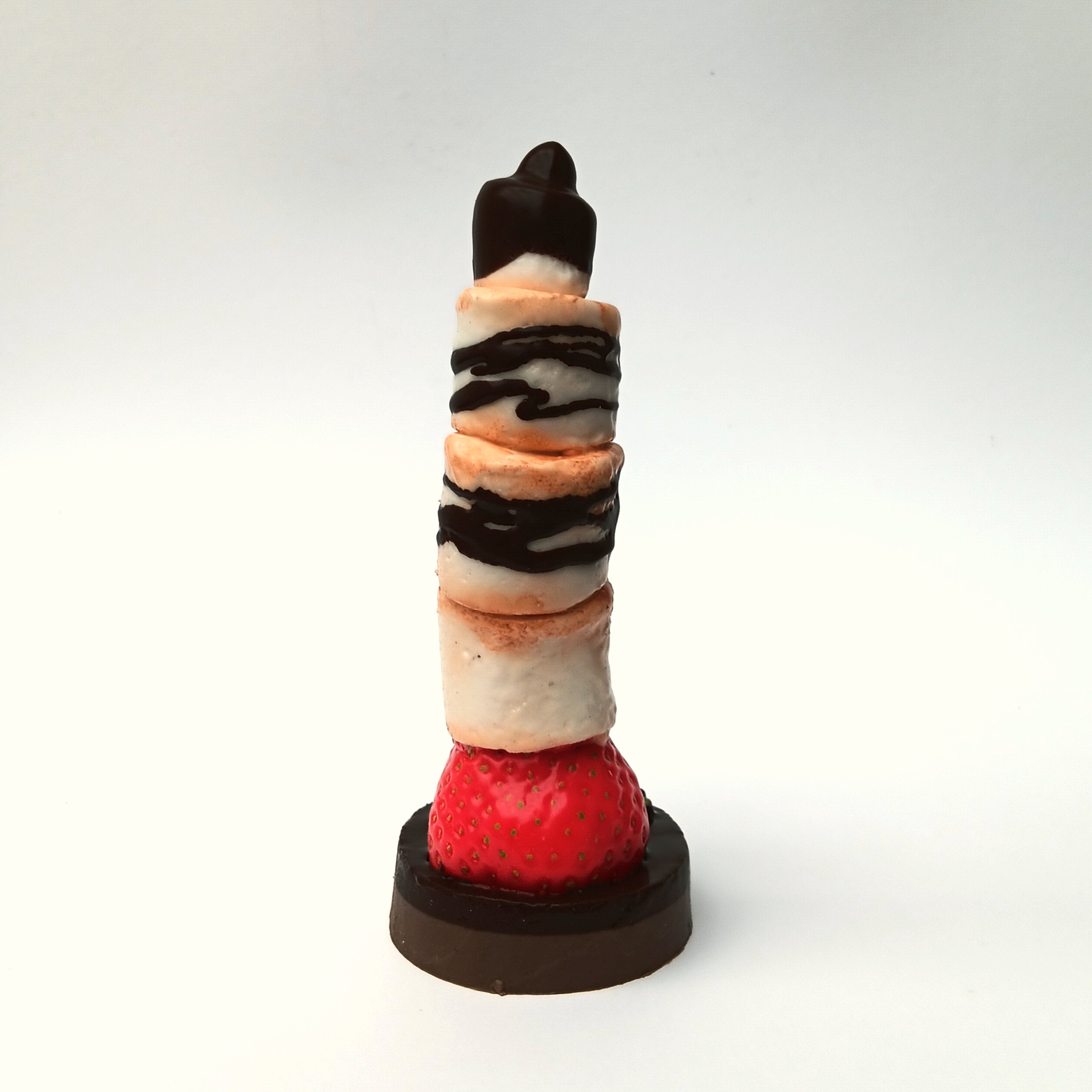 Handgefertigter Marshmallow Saugnapfdildo - Body-Safe Platinsilikon
