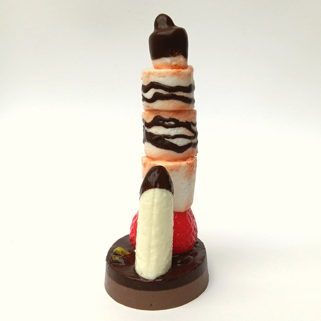 Marshmallow Dildo mit Schokolade - Premium Silikonqualität

