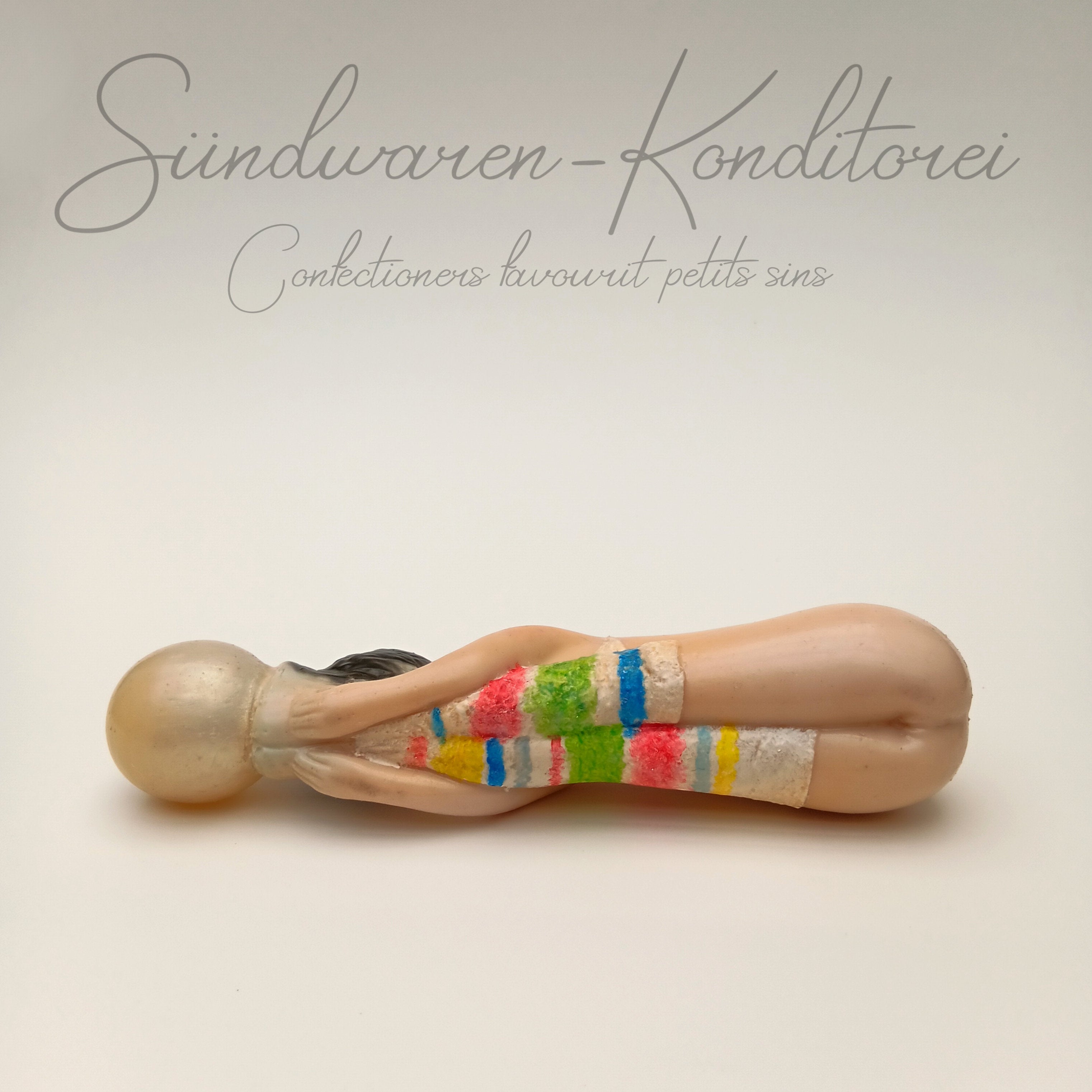 Ballerina well balanced mit Ringelsocken, Einzelstück – handgefertigter Silikondildo mit Saugnapf Sündwaren-Konditorei