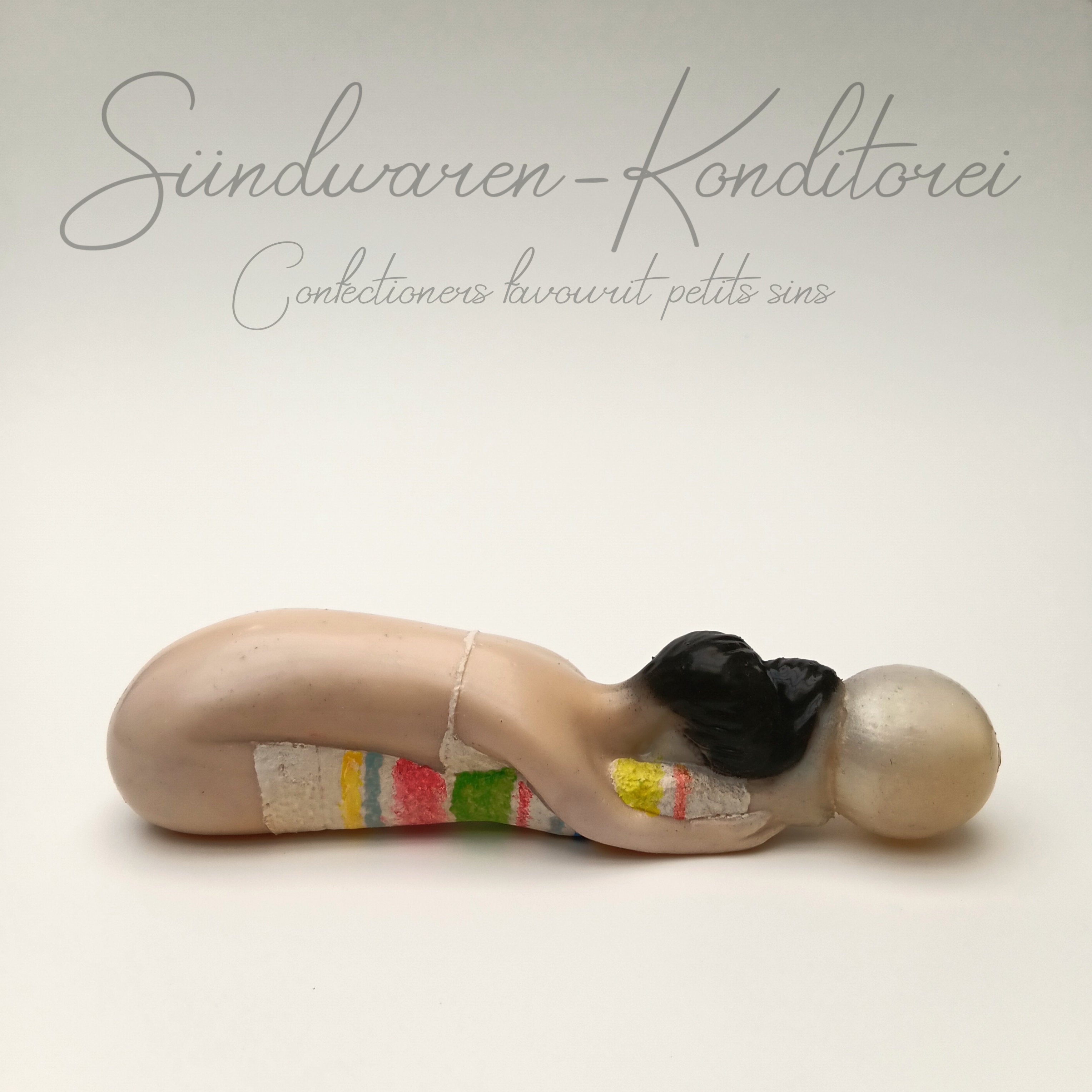 Ballerina well balanced mit Ringelsocken, Einzelstück – handgefertigter Silikondildo mit Saugnapf Sündwaren-Konditorei