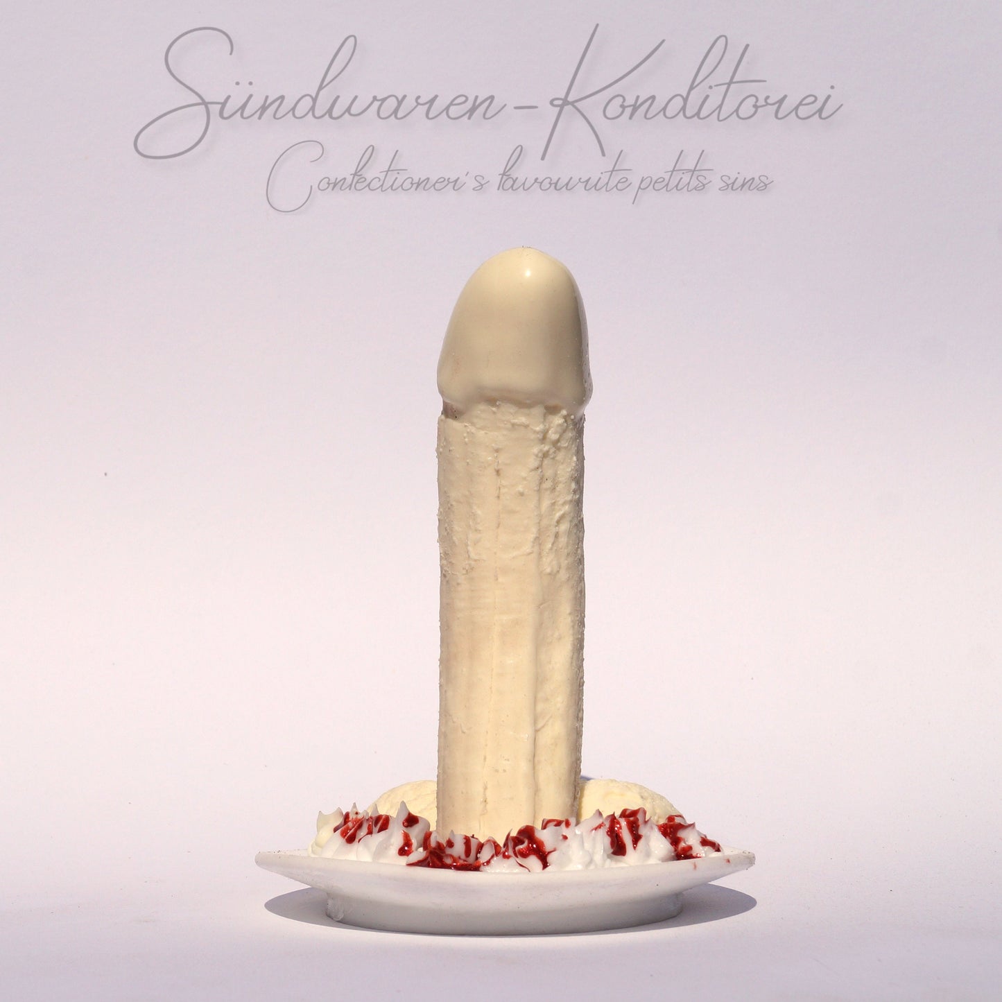 Bananasplit Saugnapfdildo - Seitenansicht mit Tokyo-Farbverlauf
