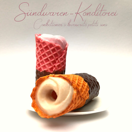 Waffelröllchen - handgefertigte Taschenmuschi