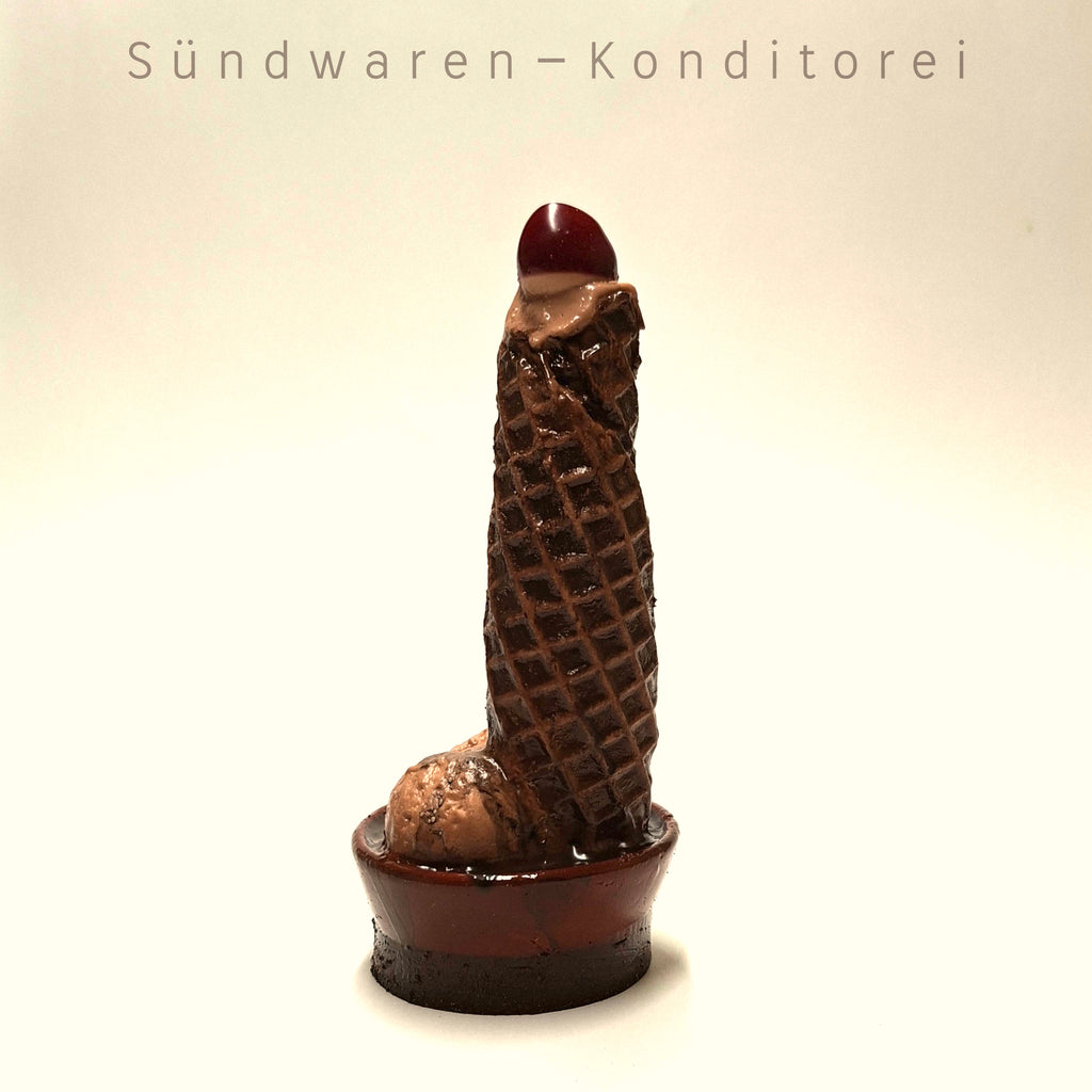 Schokowaffeltürmchen mit Saugnapf - knusprig cremige Versuchung Sündwaren-Konditorei