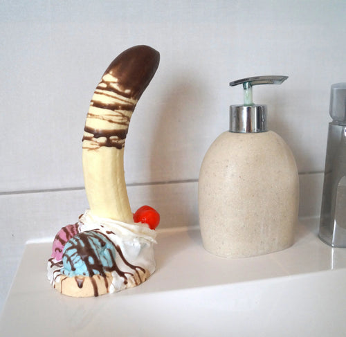 bananasplit dildo mit sahne und eiskrem