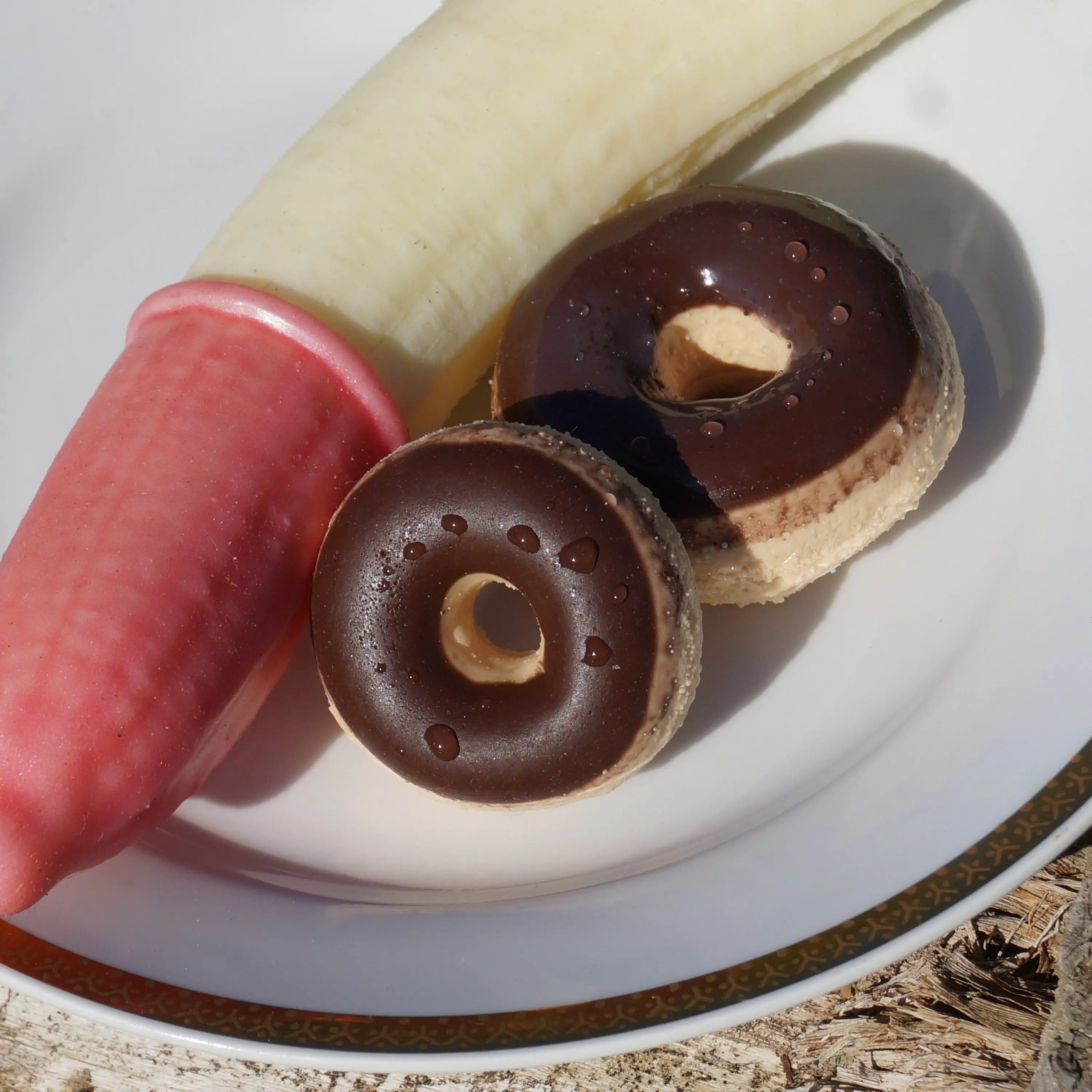 Donut supersoft, Doppelpack in zwei Größen - handgefertigter Silikon-Penisring Sündwaren-Konditorei